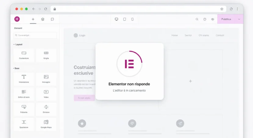 Elementor non carica